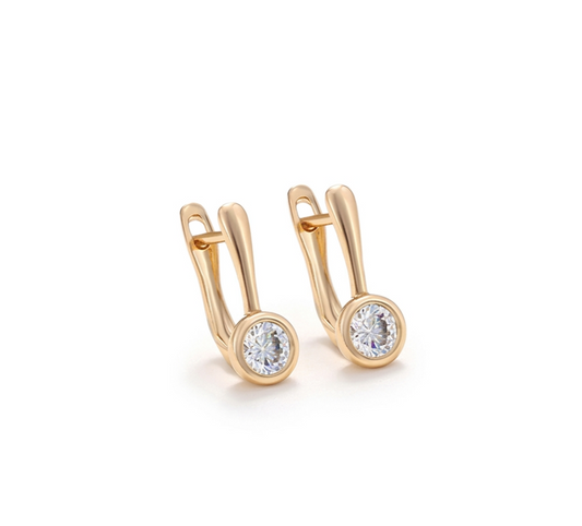 AD Studded Contemporary Hoop Earrings