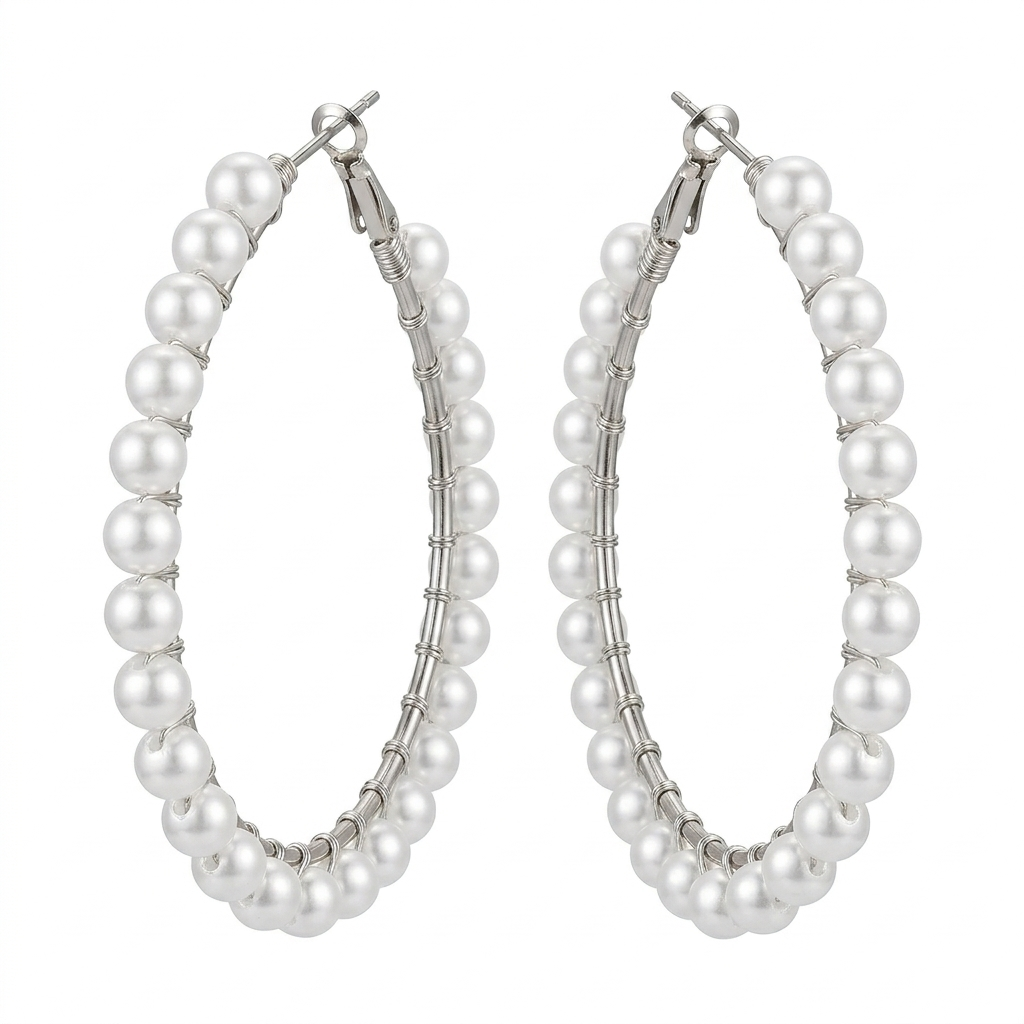 Classic Pearl Hoop Earrings