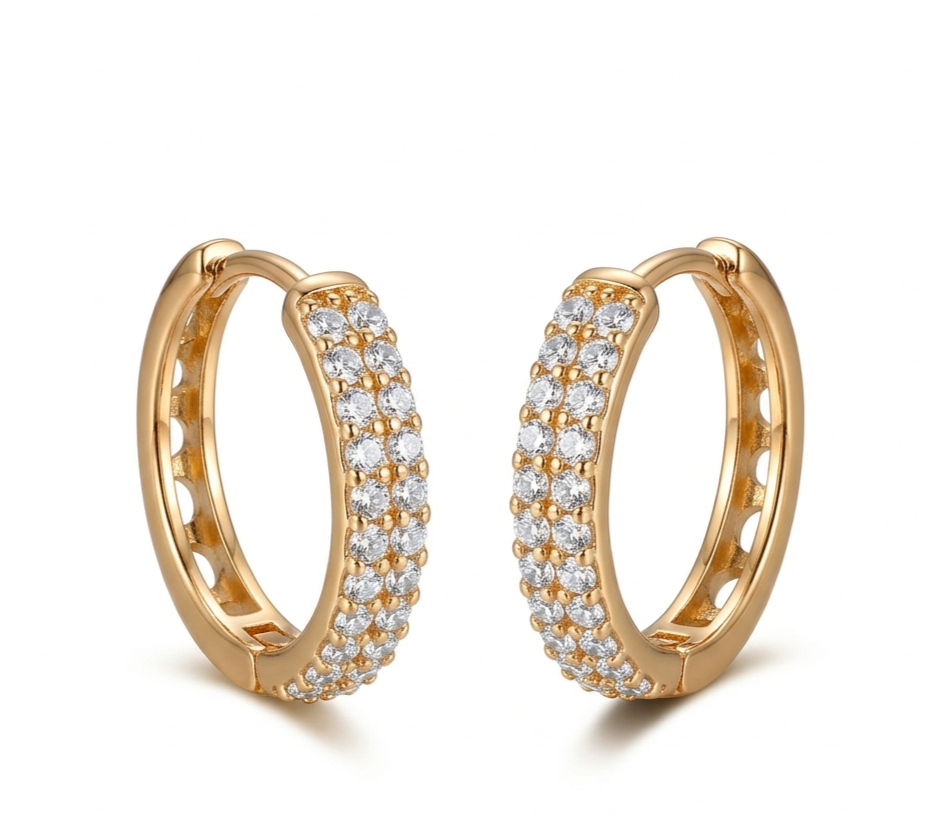 Xuping Jewelry AD Studded Hoop Earrings