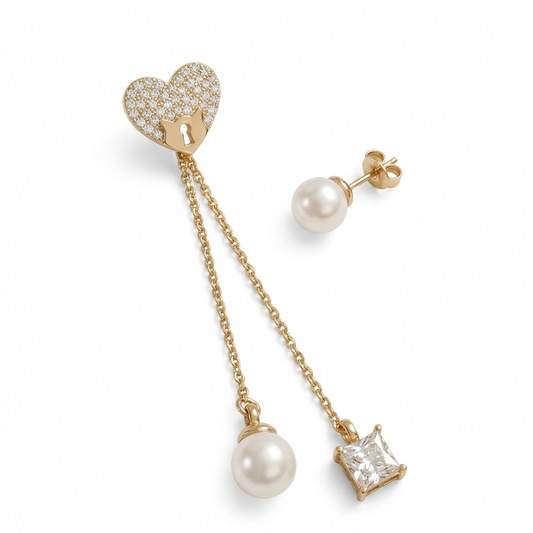 Royal Heart Lock Pearl Drops
