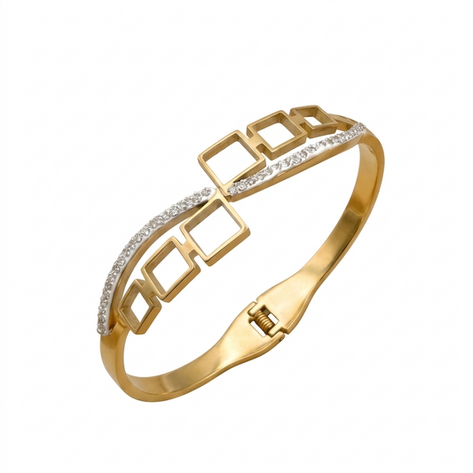 Golden Geometric Grace Bracelet
