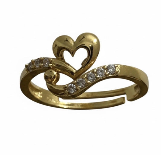 Golden Heart Embrace Ring