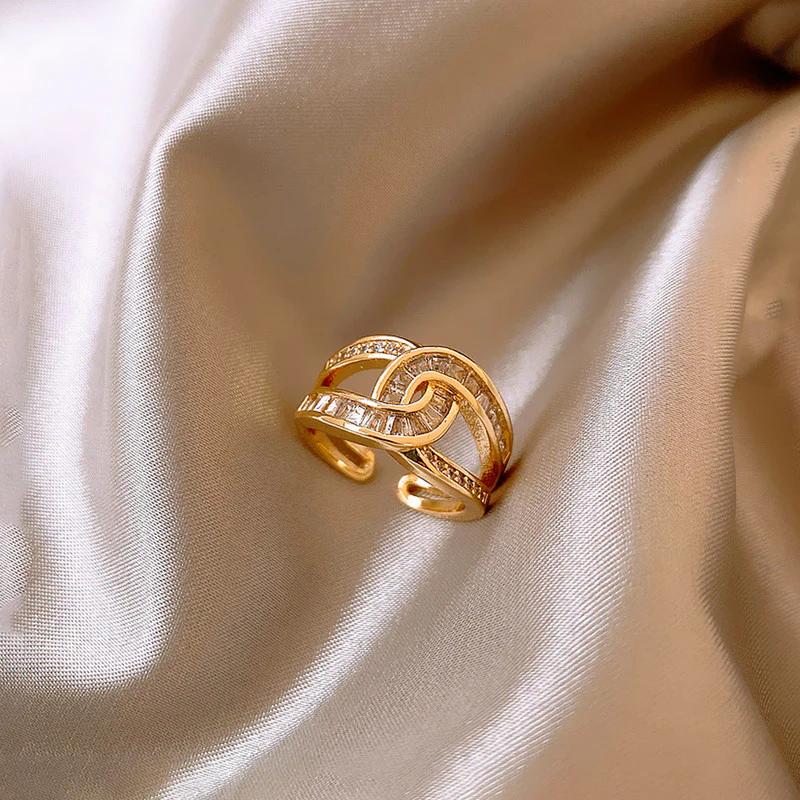 18K Gold Plated Anti Tarnish Stainless Steel Interconnected Adjustable Finger Ring