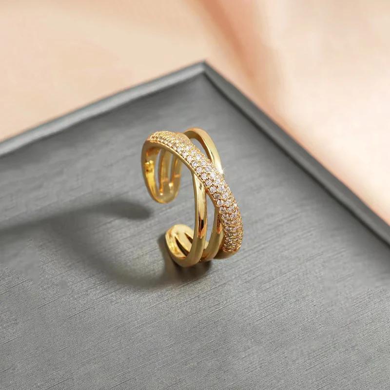 18K Gold Plated Anti Tarnish Stainless Steel Cross Shaped Adjustable Finger Ring