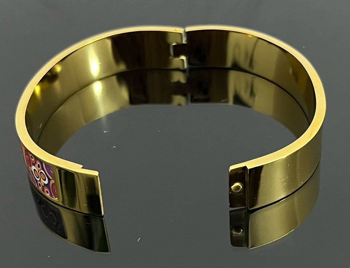 18K Gold-Plated Enamel Art Inspired Anti-Tarnish Bangle Bracelet