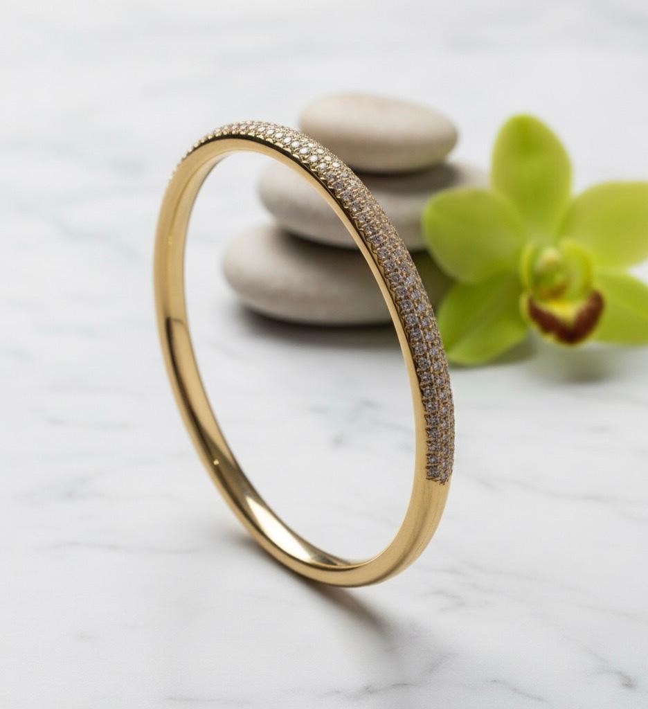 Triple-Row Pave Bangle