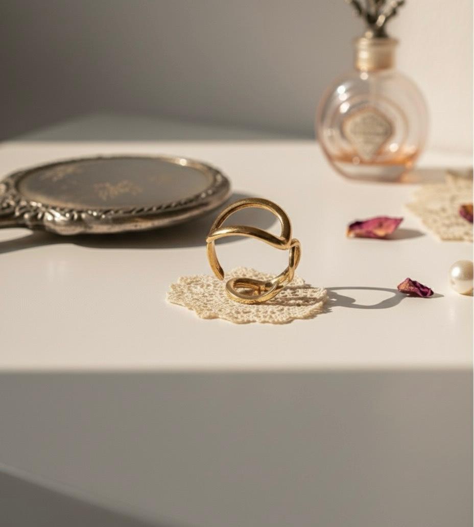 Minimalist Open Circle Chain Link Adjustable Ring