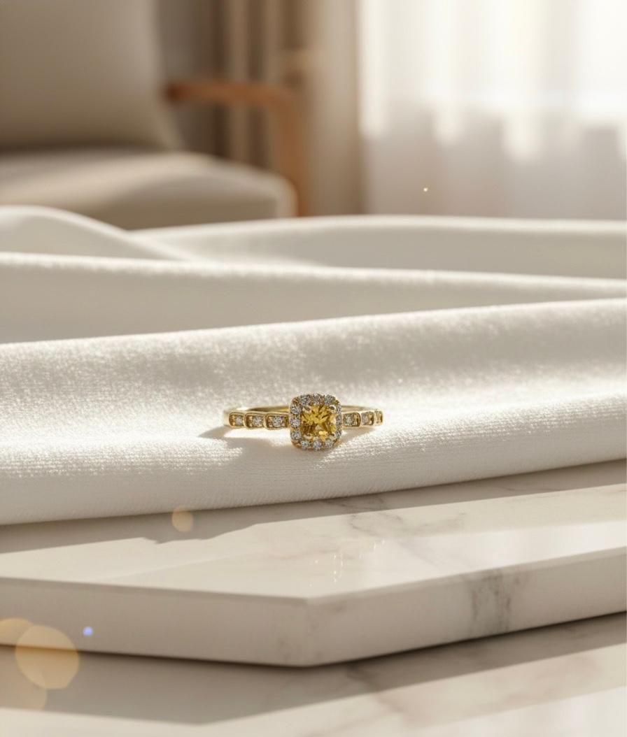 Golden Yellow Adjustable Ring