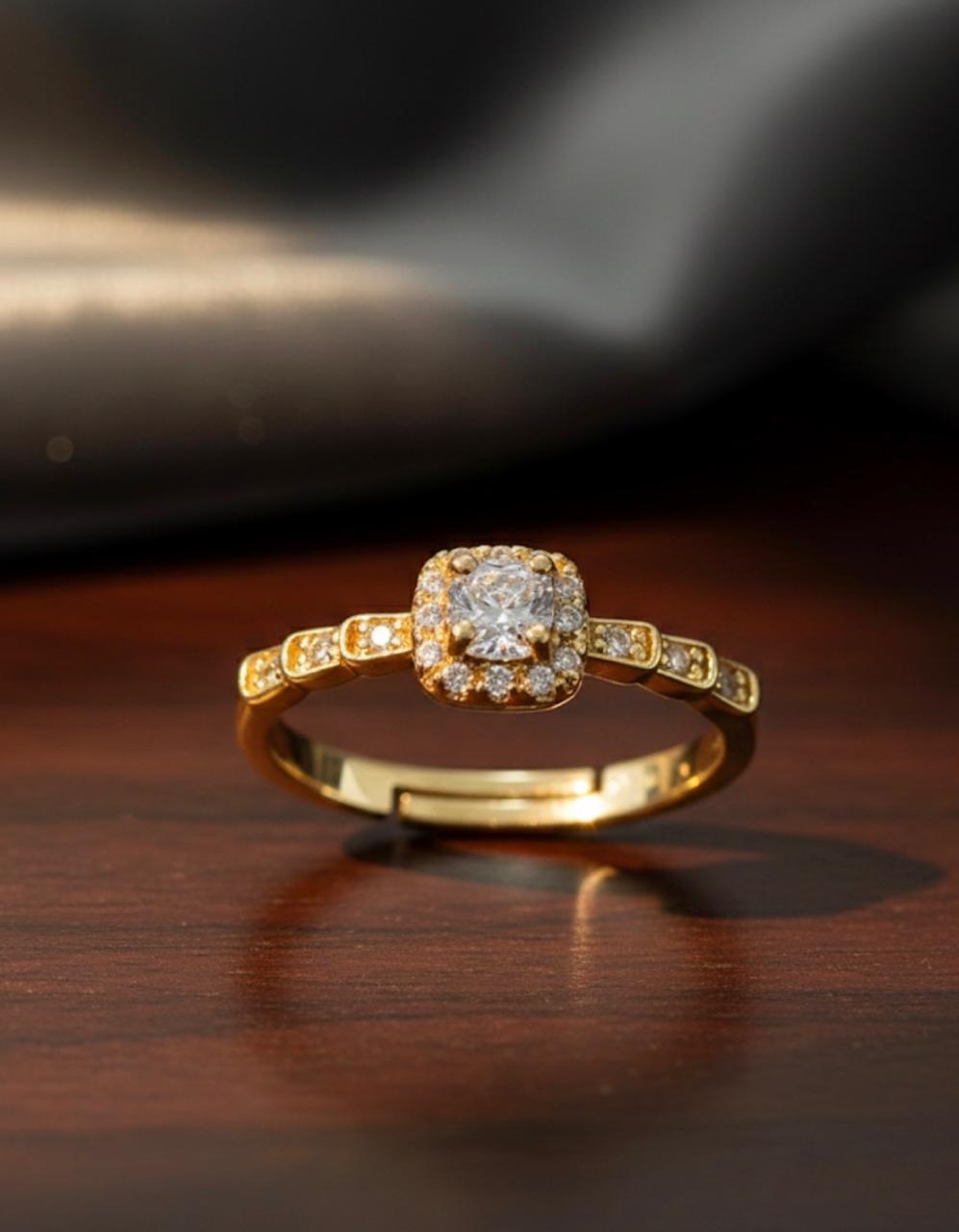 Crystal White Adjustable Ring