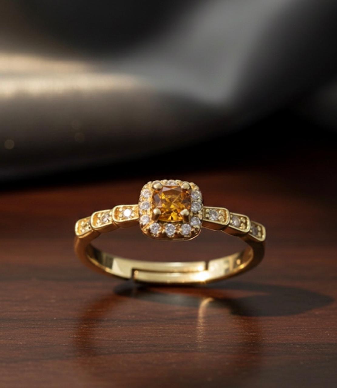 Golden Yellow Adjustable Ring