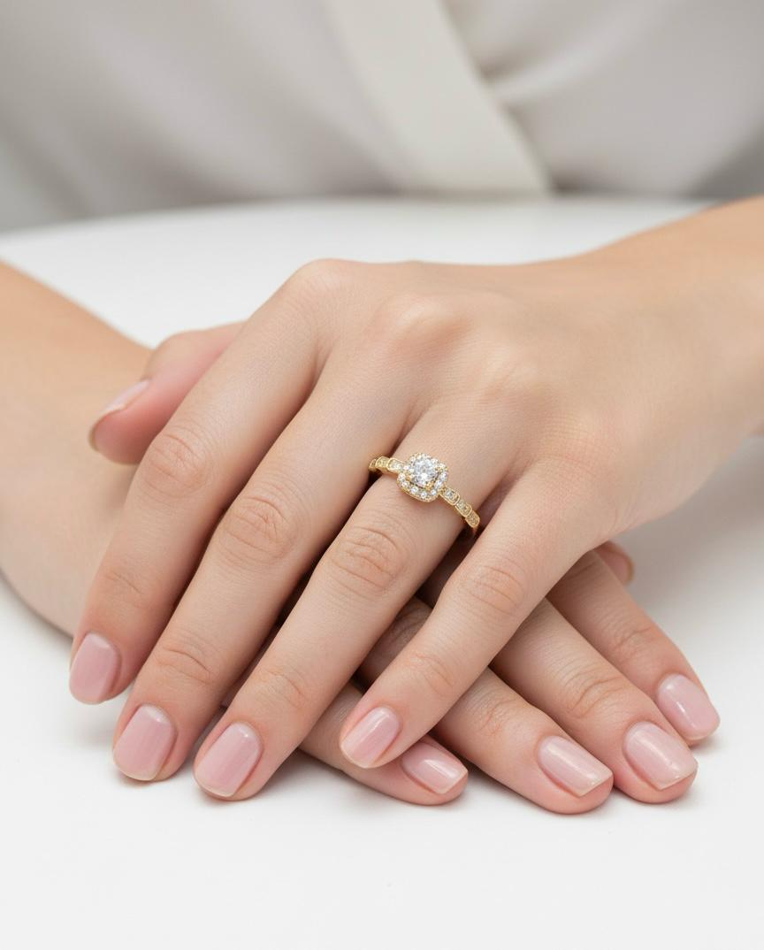 Crystal White Adjustable Ring