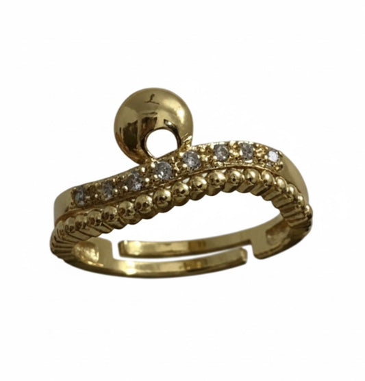 Luna Curve Crystal Ring