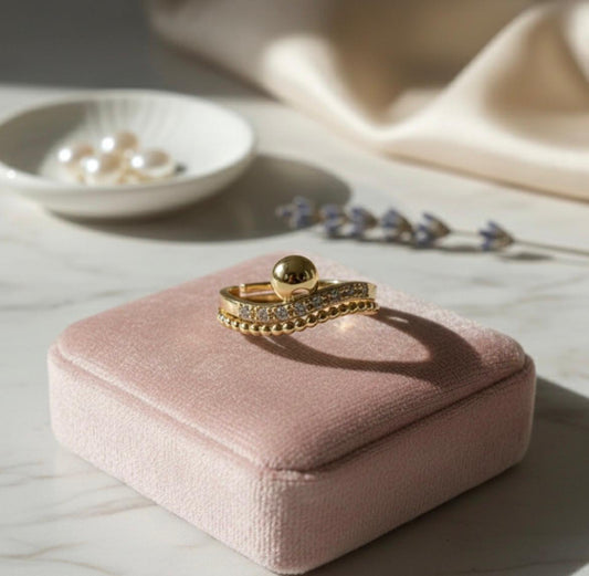 Luna Curve Crystal Ring