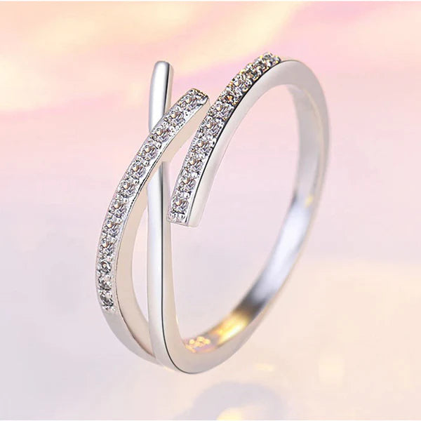 American Diamond Studded Contemporary Korean Finger Ring