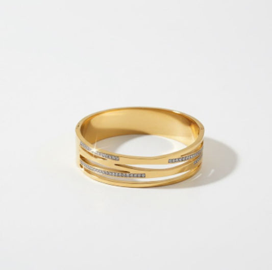 18 Karat Gold Plated Wave Bangle " A Wave of Shine. A Symbol of Style"