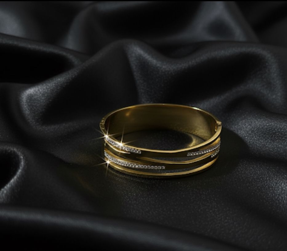18 Karat Gold Plated Wave Bangle " A Wave of Shine. A Symbol of Style"