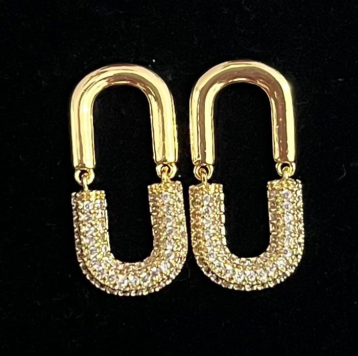 18 Karat Gold Plated Arch Drop Earrings