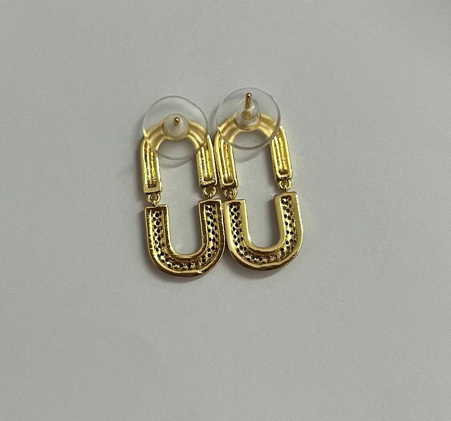 18 Karat Gold Plated Arch Drop Earrings