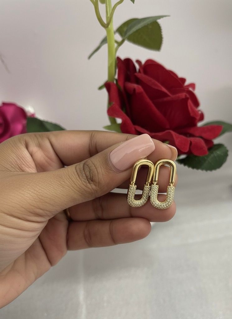 18 Karat Gold Plated Arch Drop Earrings