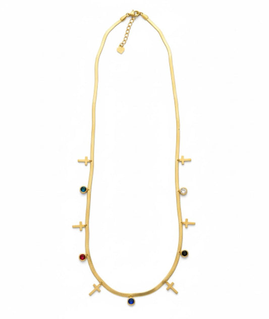 Multi-Charm Snake Chain Necklace