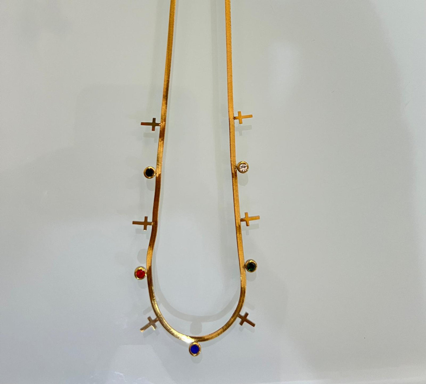 Multi-Charm Snake Chain Necklace