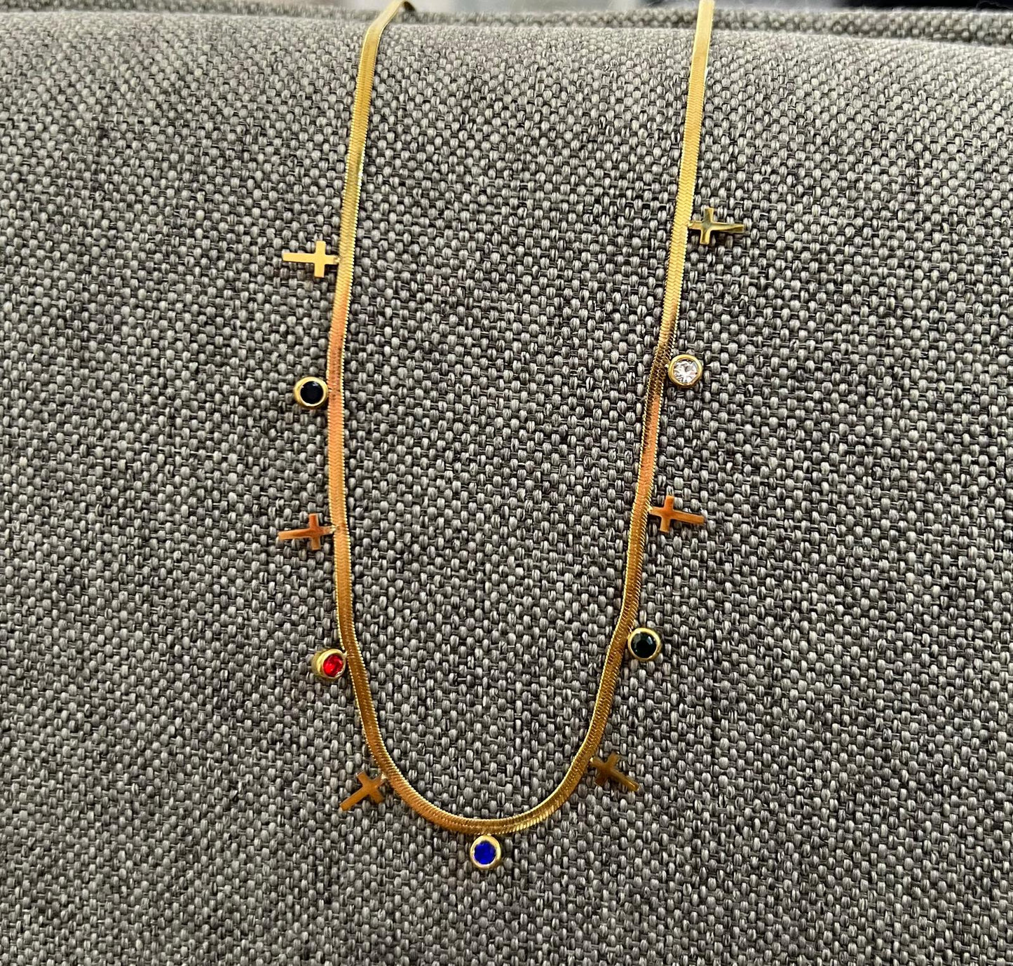 Multi-Charm Snake Chain Necklace