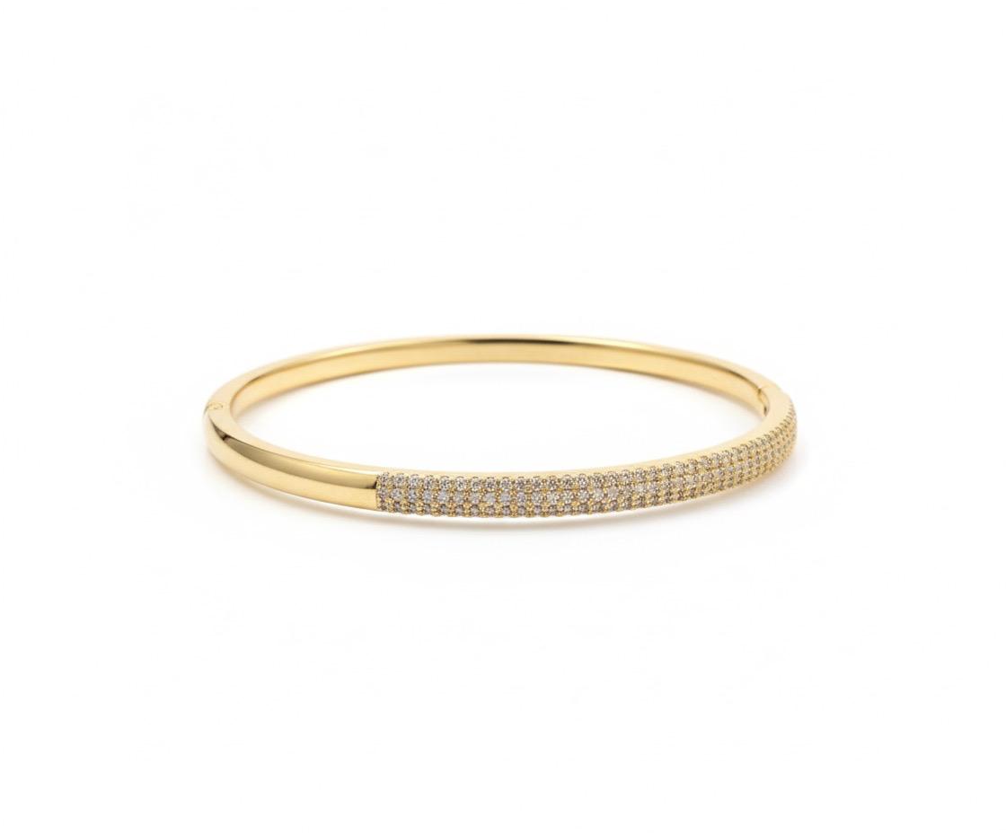 Triple-Row Pave Bangle