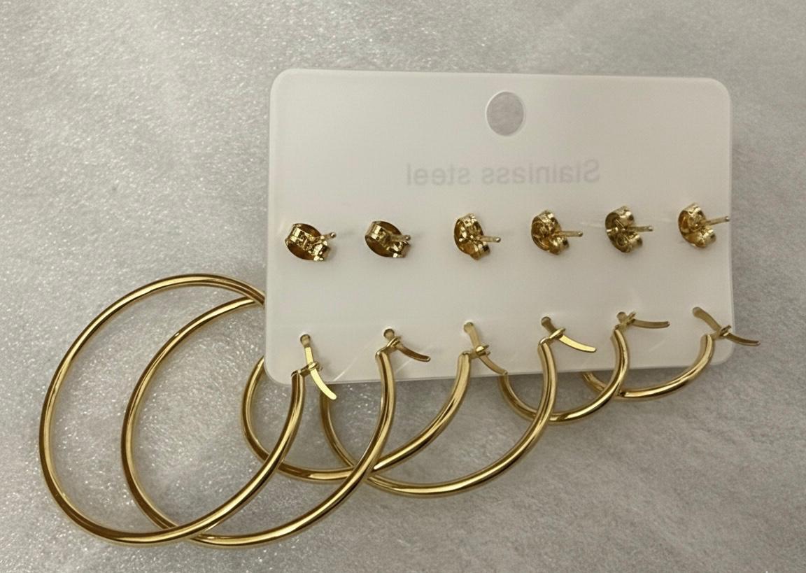 Classic Multi-Size Hoop Earrings Set