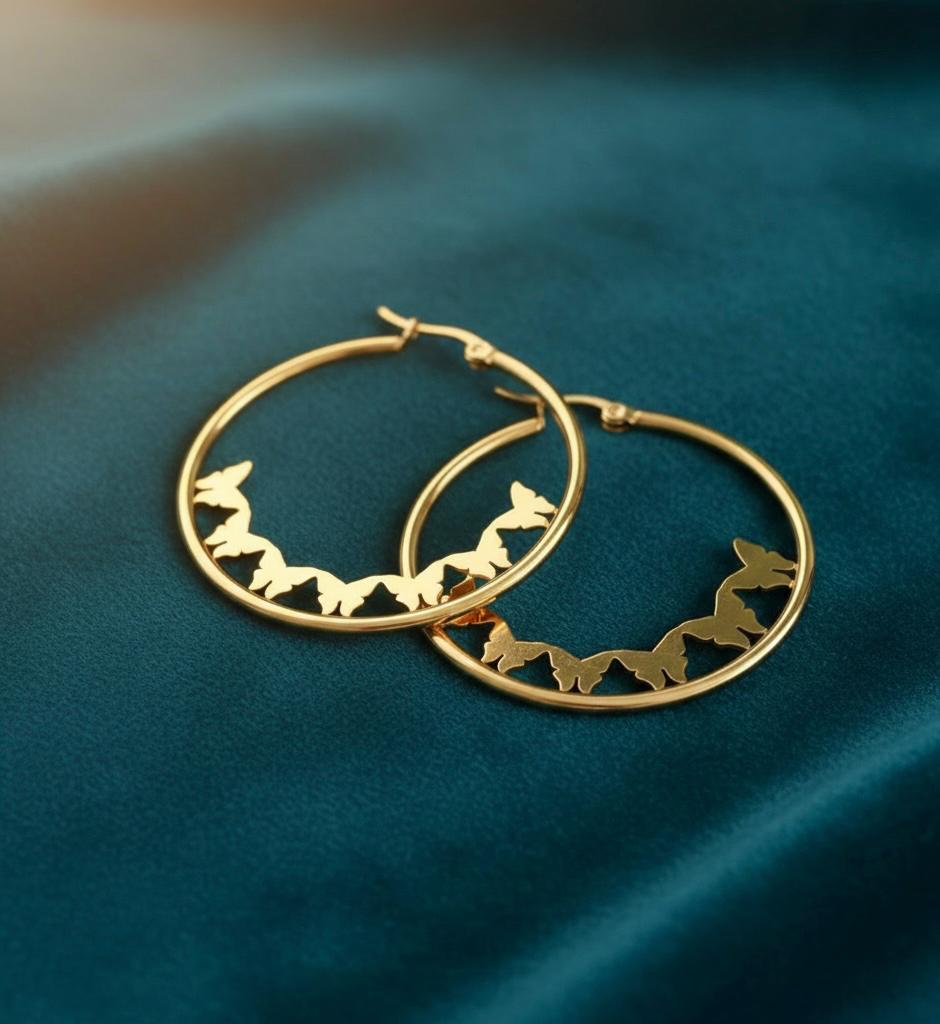 Butterfly Gold Hoops