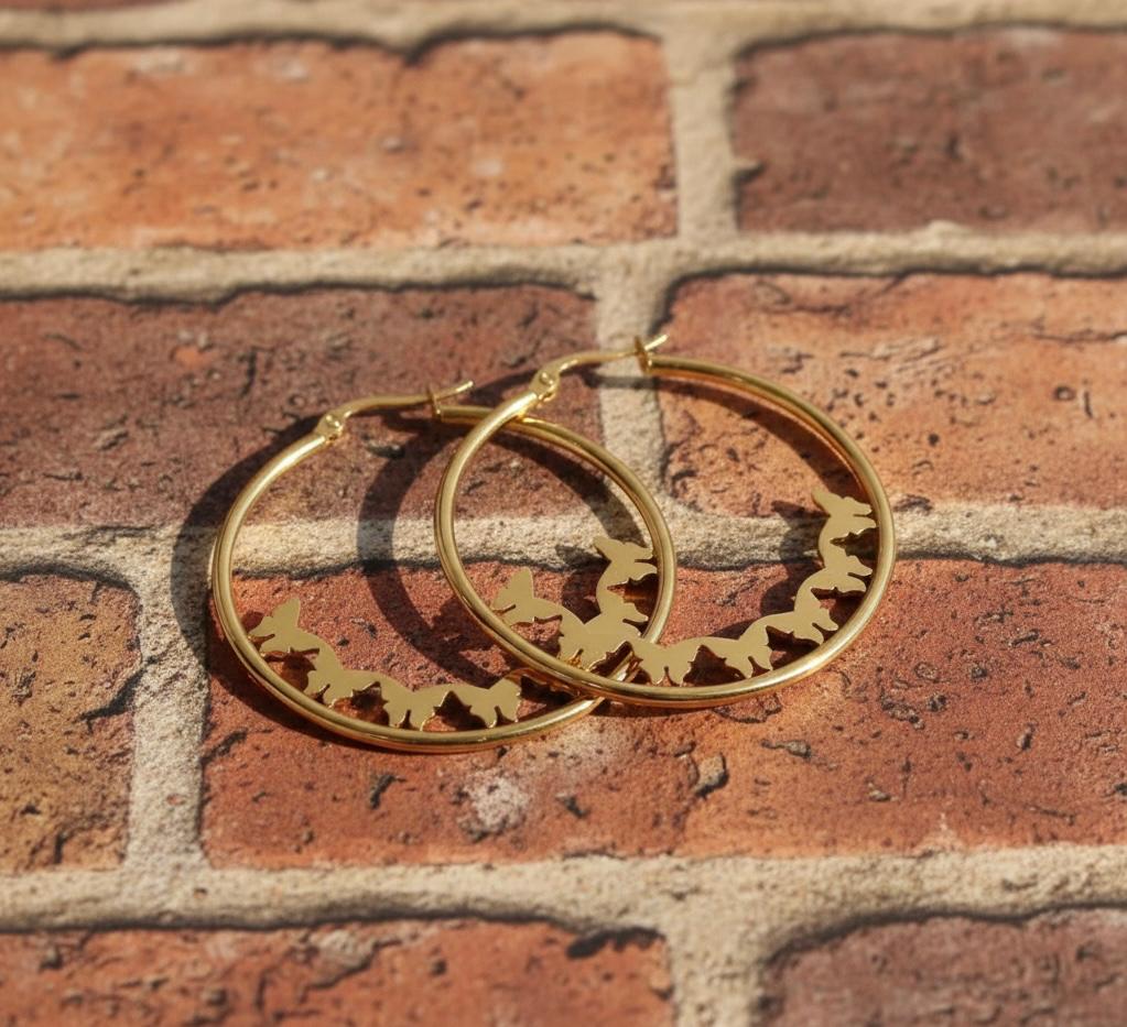 Butterfly Gold Hoops