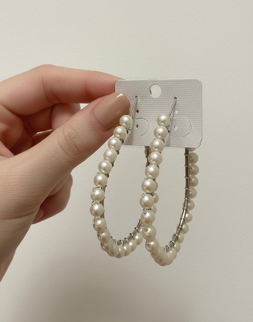 Classic Pearl Hoop Earrings