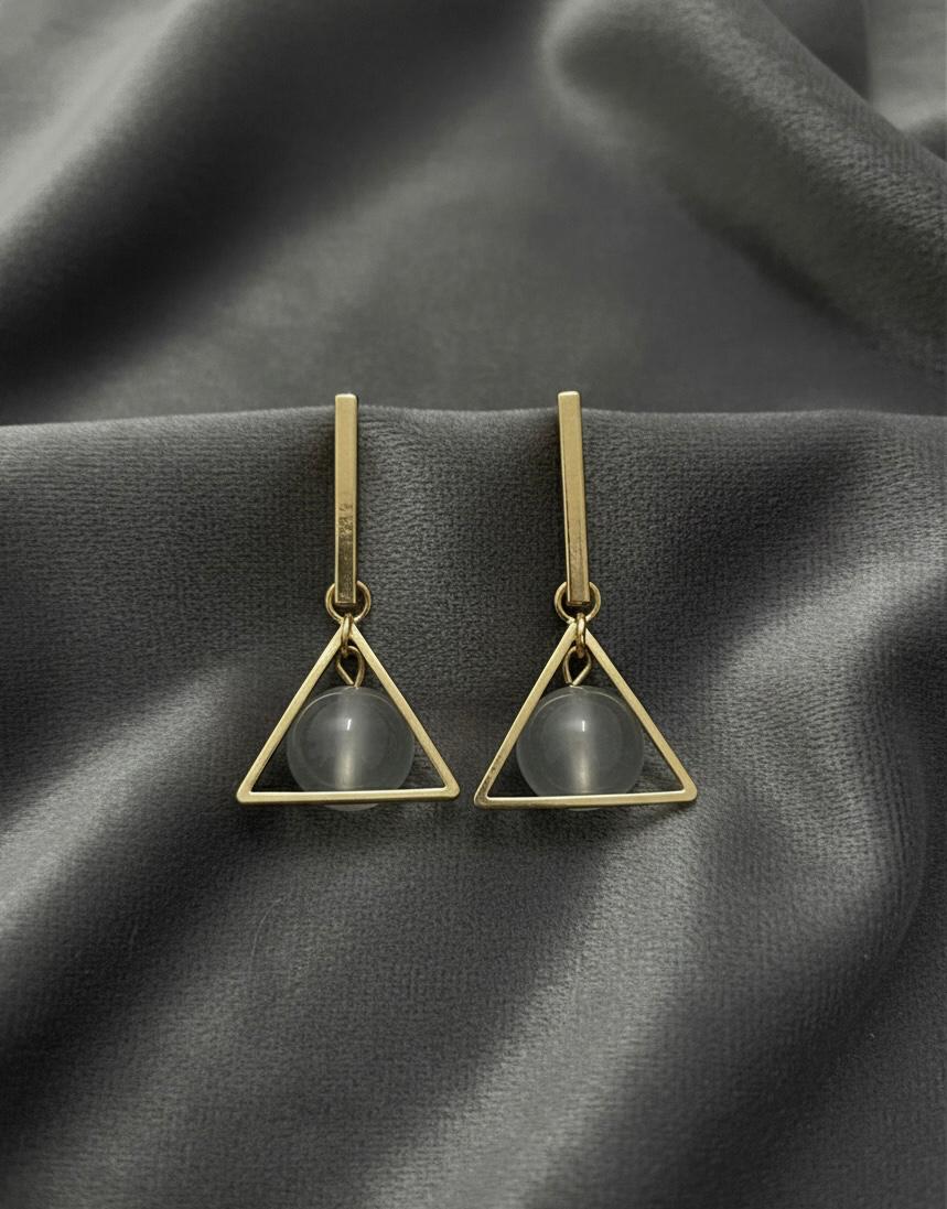 Golden Triangle Drop Earrings