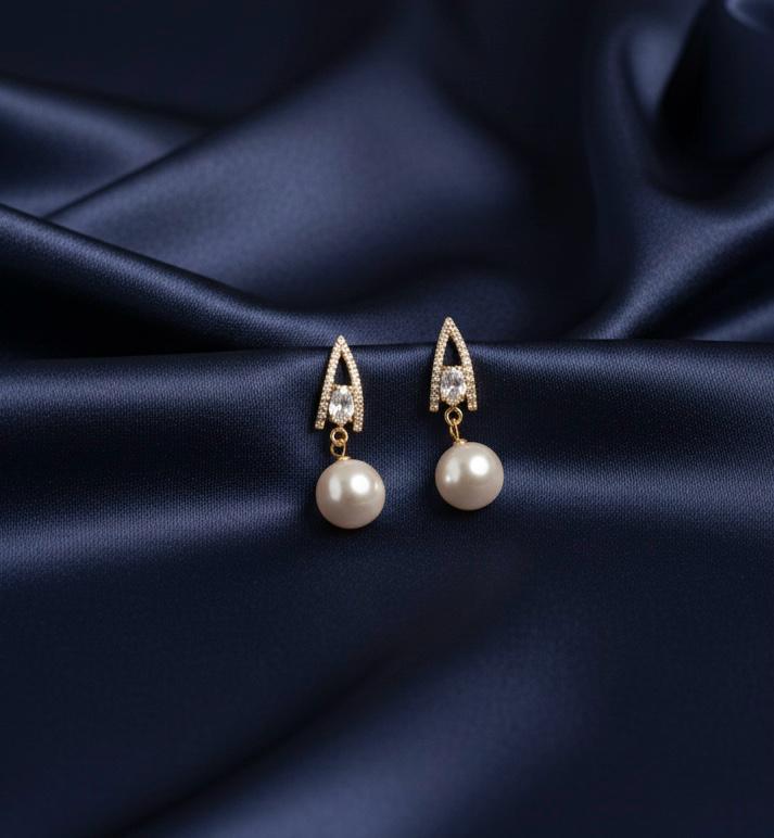 Crystal Pearl Drop Earrings