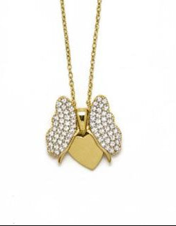 Crystal Butterfly Pendant Necklace