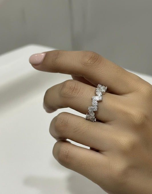 Zig-Zag Eternity Ring
