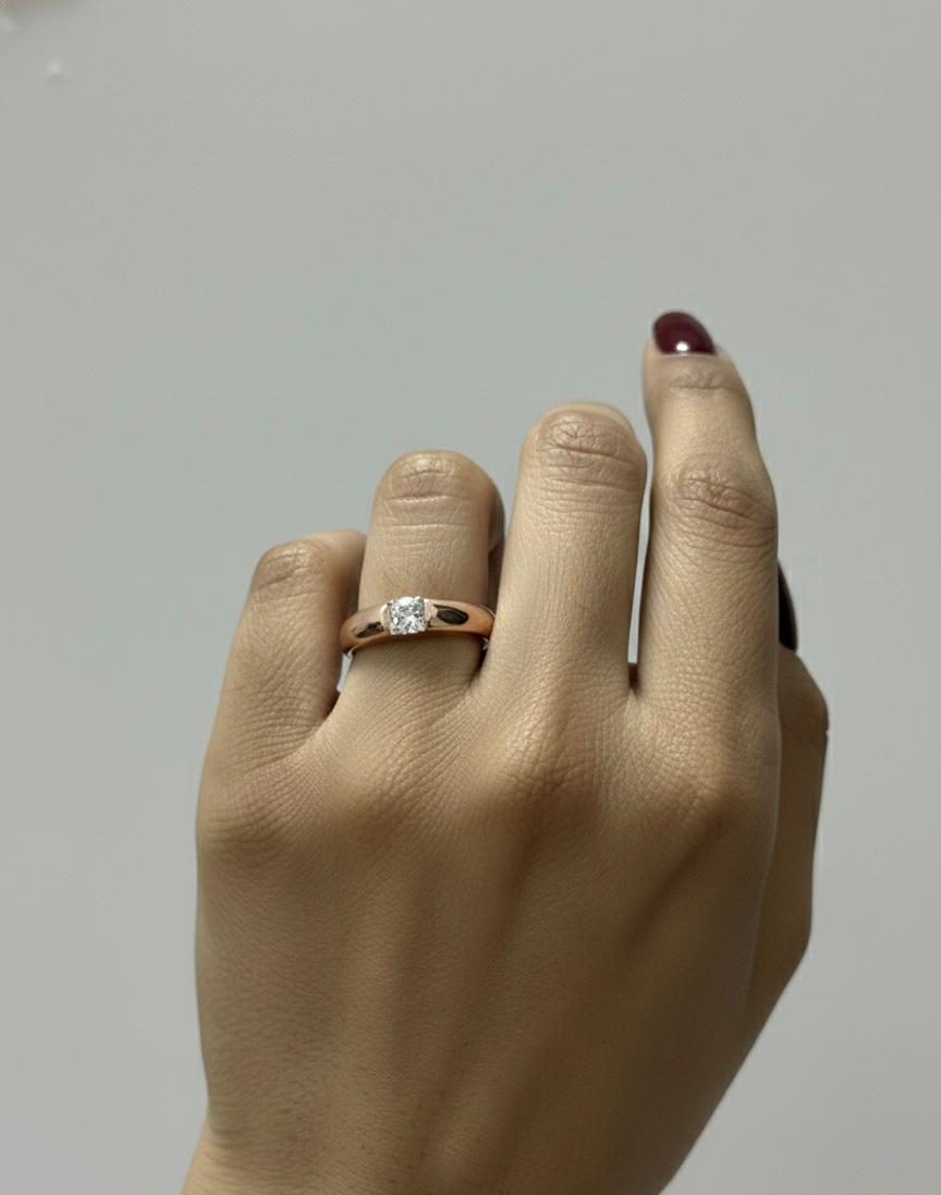 Modern Split Band Solitaire Ring