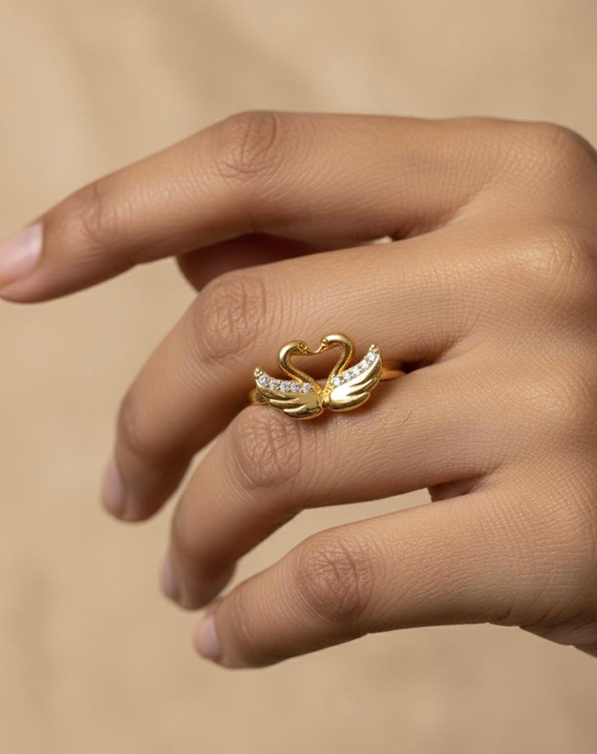 Twin Swan Love Ring