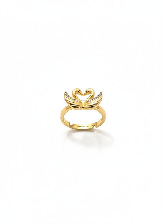 Twin Swan Love Ring
