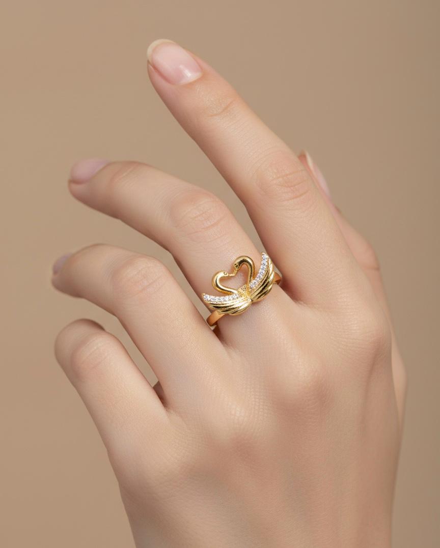 Twin Swan Love Ring
