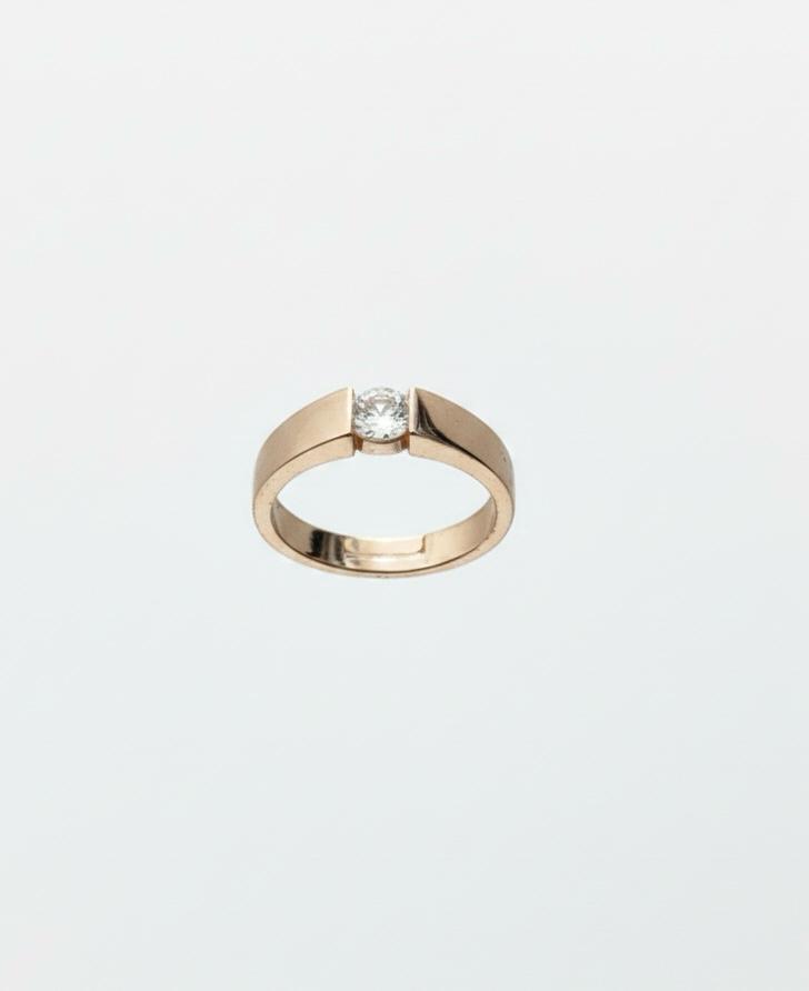 Minimal Clear Stone Band Ring