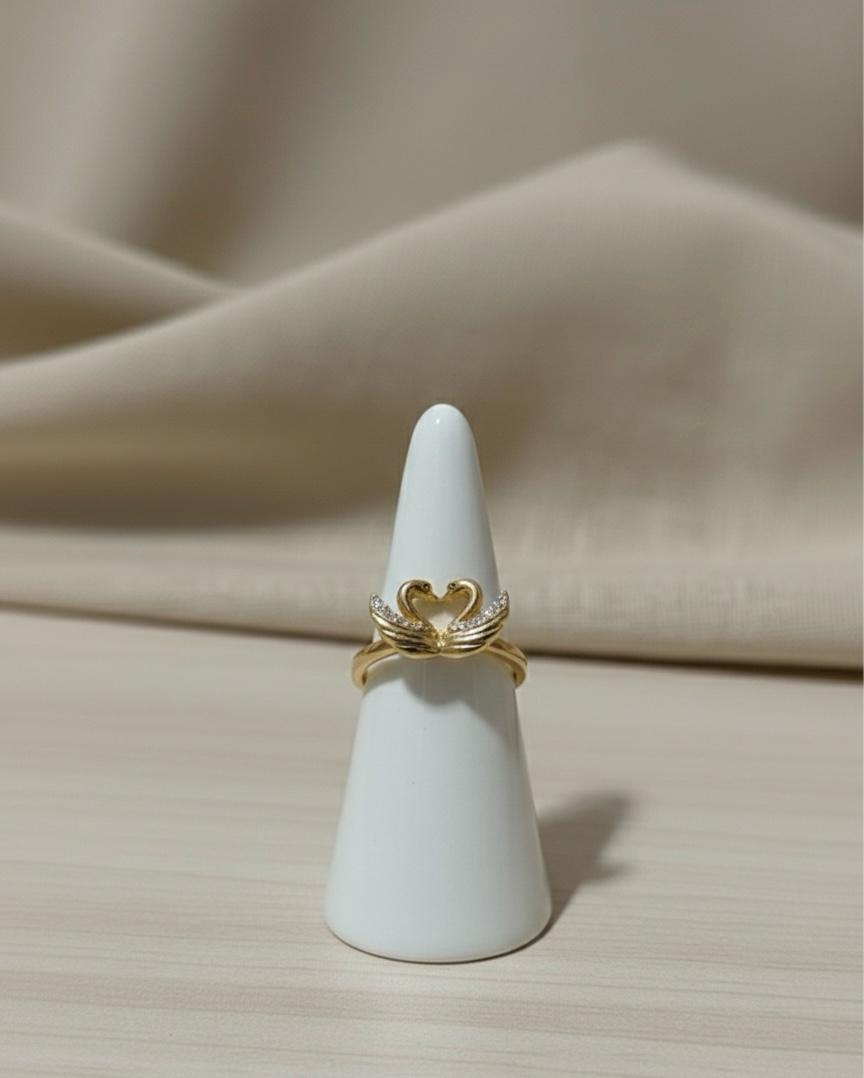 Twin Swan Love Ring