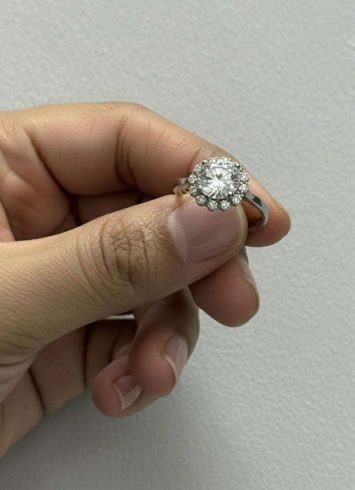 Floral Sparkle Cluster Ring