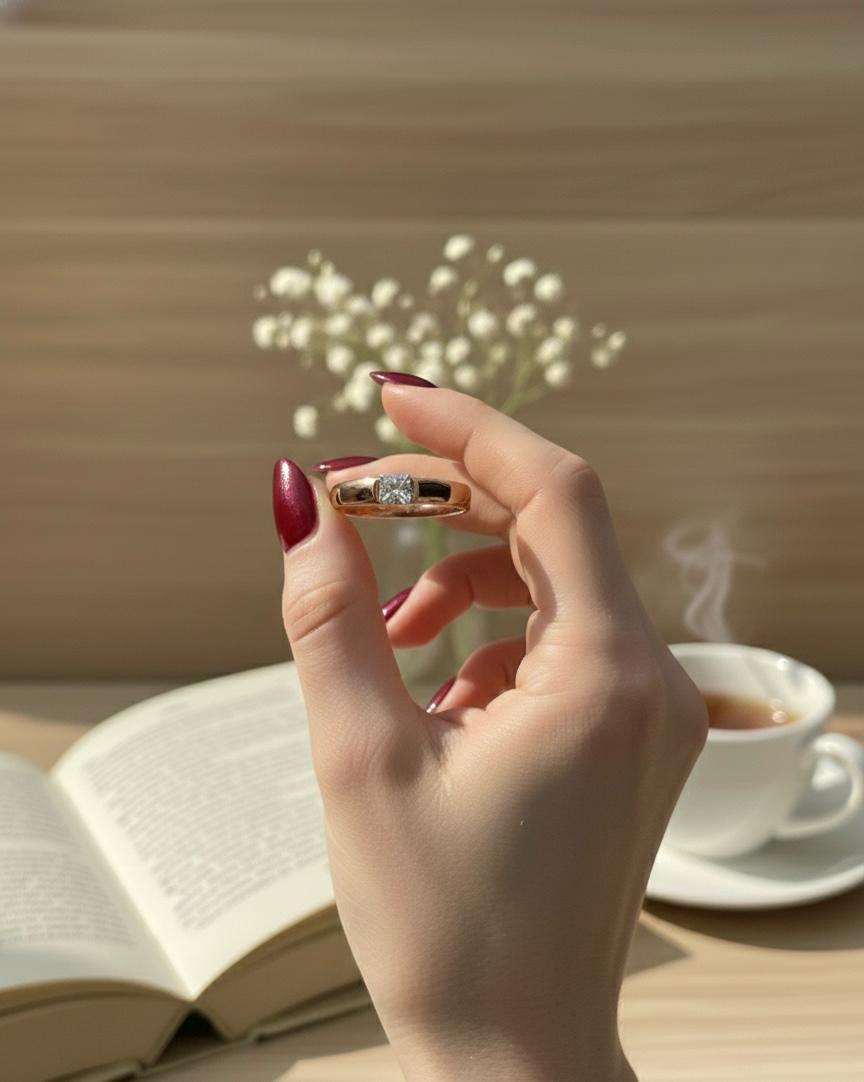 Modern Split Band Solitaire Ring