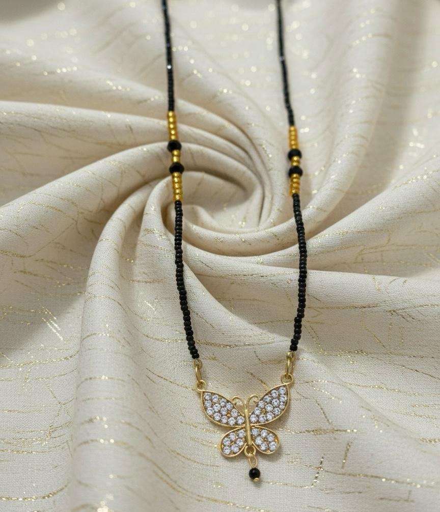 Crystal Butterfly Mangalsutra