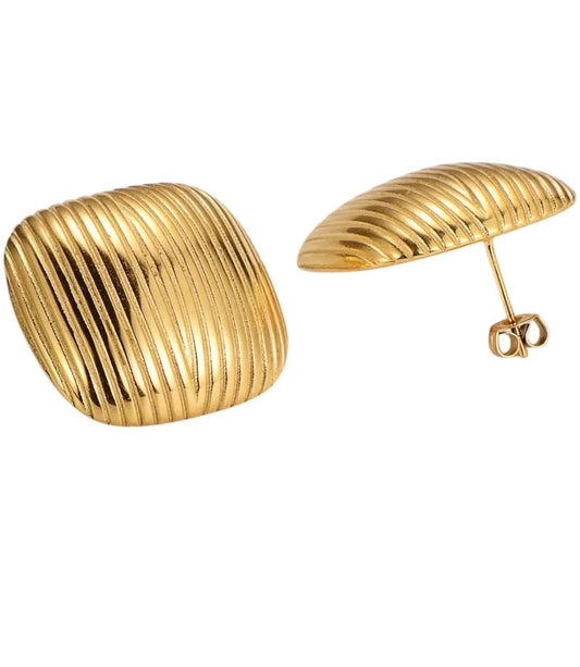 Textured Square Stud Earrings