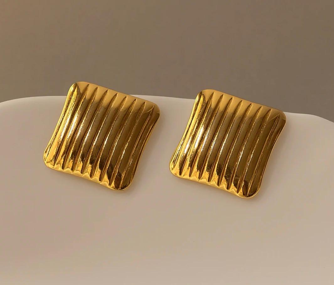 Textured Square Stud Earrings