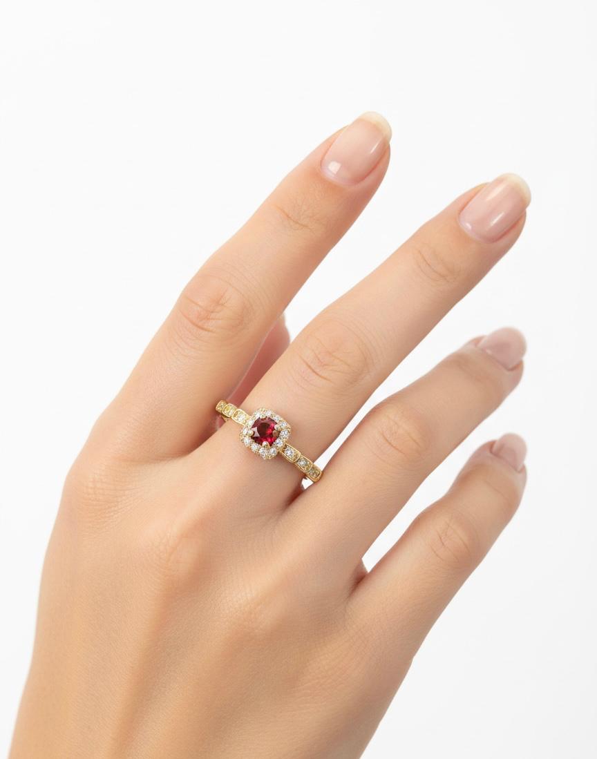 Ruby Red Adjustable Statement Ring
