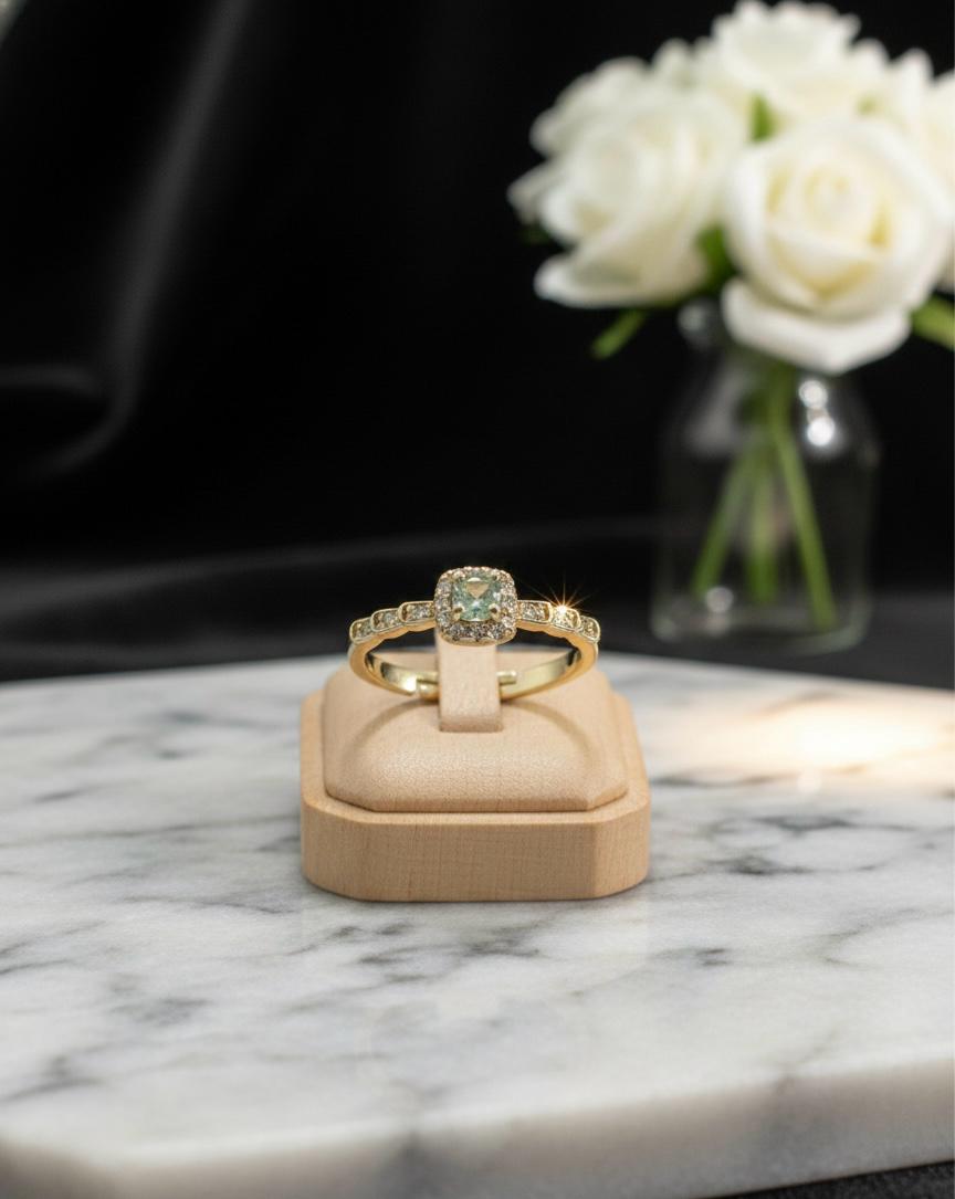 Mint Green Adjustable Statement Ring