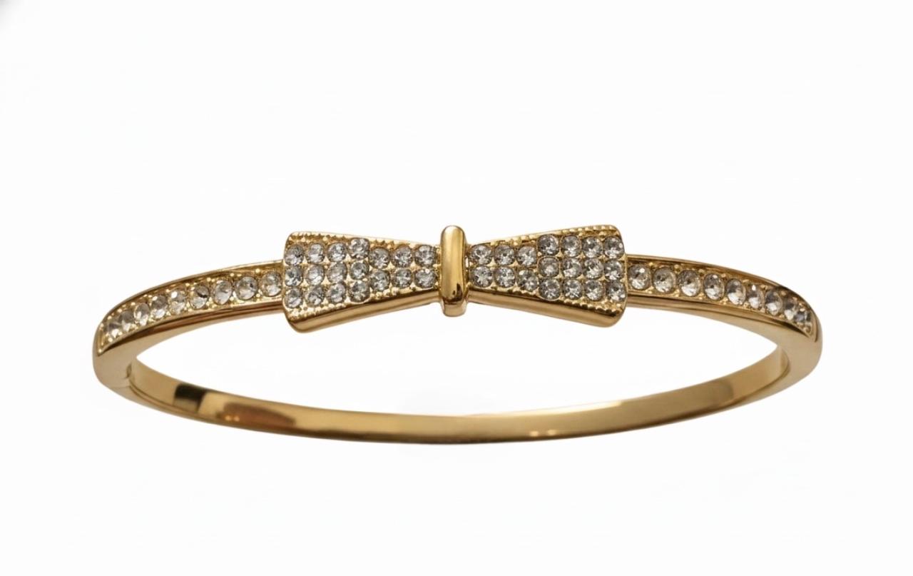 Crystal Bow Charm Bracelet