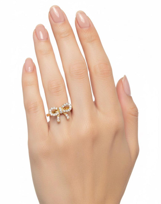 Crystal Bow Sparkle Ring